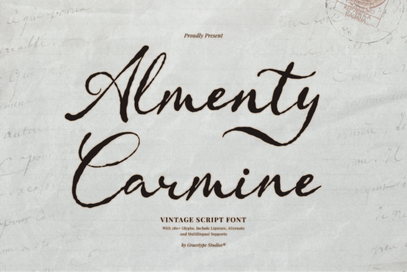 Almenty Carmine: A Romantic Script Font for Campaigns