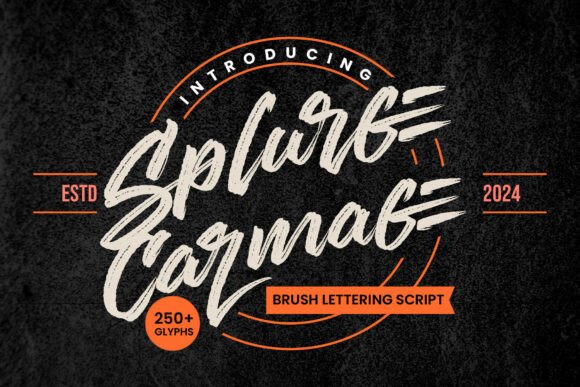 Splurge Carmage: A Daring Brush Script Font for Bold Branding